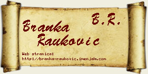 Branka Rauković vizit kartica